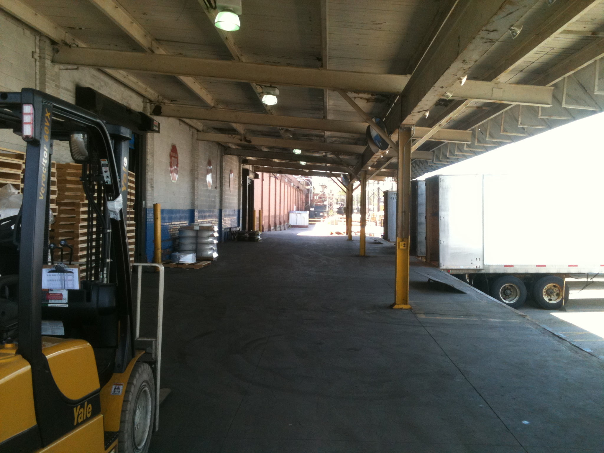 Loading dock Loading dock before Asile stripping and textured paint to prevent slipping and images