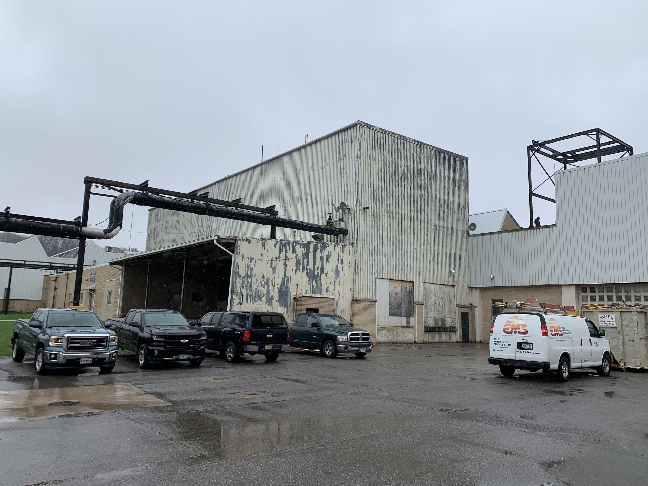 Industrial Building Striped And Before Finished Commercial Painting And Industrial Cleaning Job